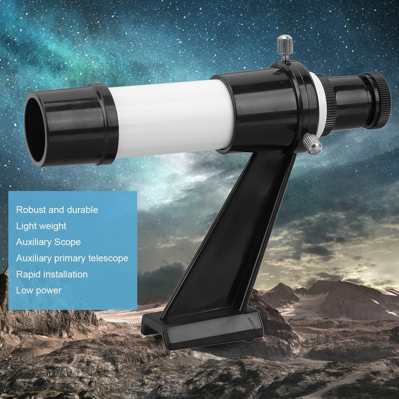 Ashata 5X Viewfinder for Astronomical Telescope Star Finder Scope 5x24 Portable Crosshair Telescope Finderscope with Inline Base Stand - Image 2